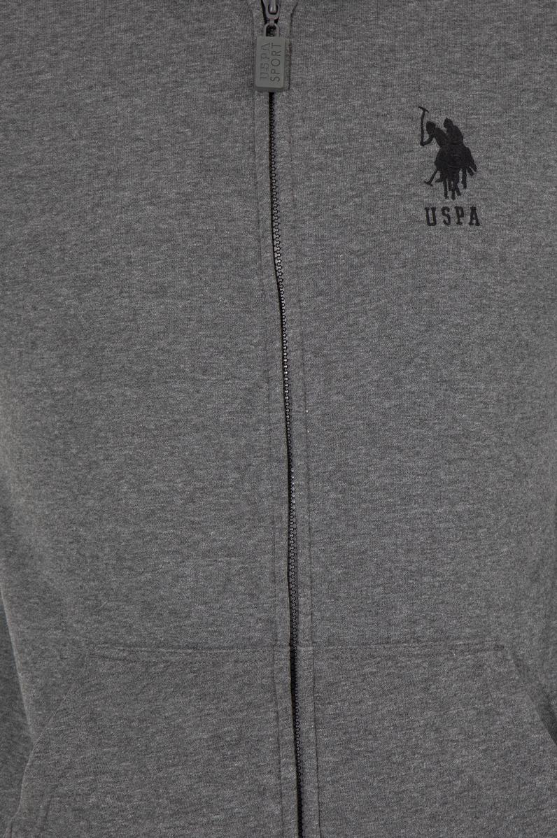 Erkek Antrasit Melanj Kapüşonlu Örme Hırka