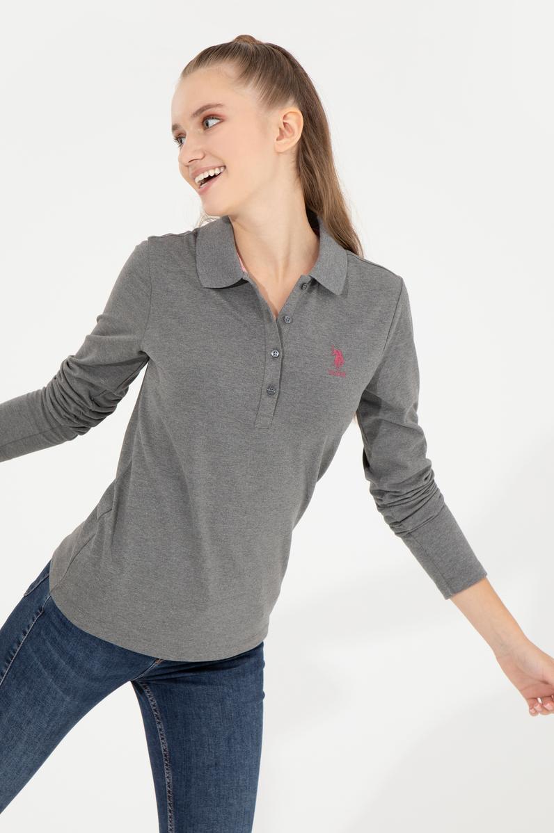 Kadın Antrasit Melanj Basic Sweatshirt