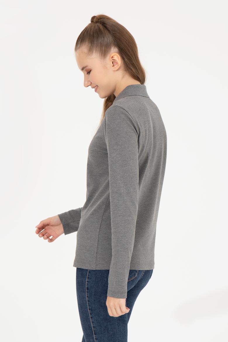 Kadın Antrasit Melanj Basic Sweatshirt - 50256259131