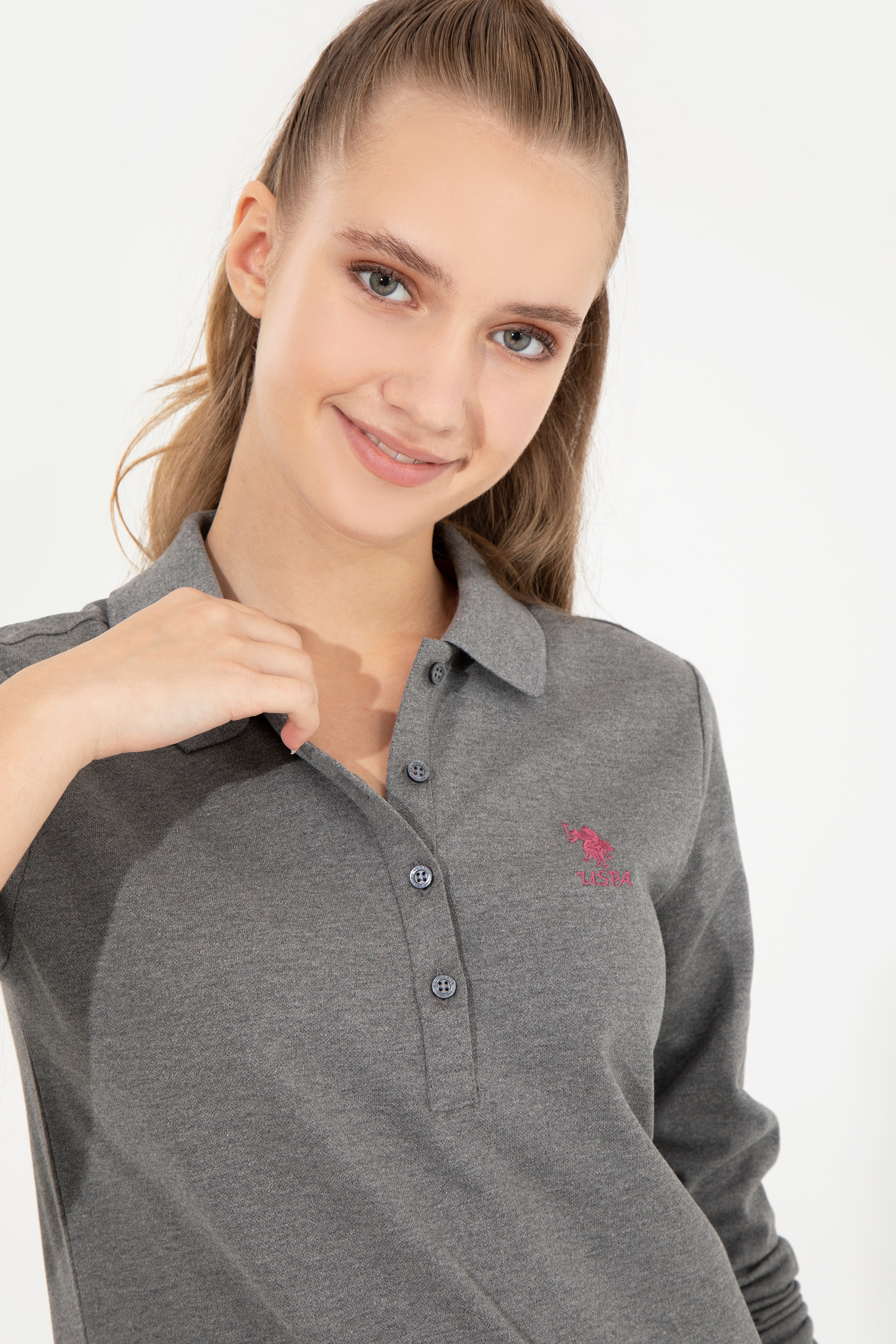 Kadın Antrasit Melanj Basic Sweatshirt