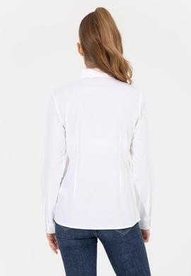 Kadın Beyaz Uzun Kollu Basic Gömlek - 50256970012