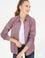 Kadın Vişne Uzun Kollu Basic Gömlek