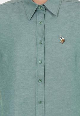 Kadın Koyu Yeşil Uzun Kollu Basic Gömlek - 50256672085