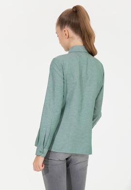 Kadın Koyu Yeşil Uzun Kollu Basic Gömlek - 50256672085