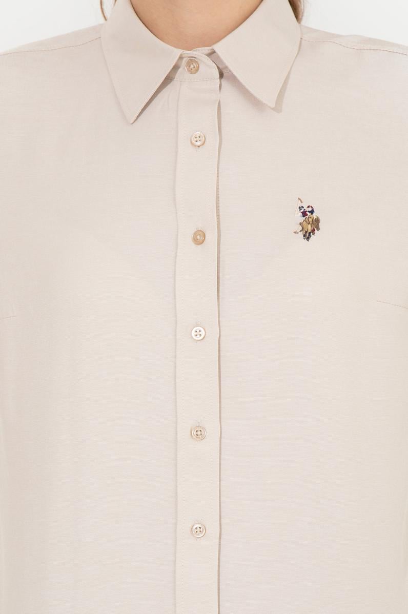 Kadın Camel Uzun Kollu Basic Gömlek