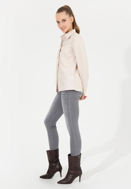 Kadın Camel Uzun Kollu Basic Gömlek - 50256672029