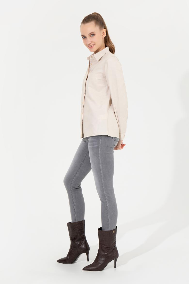 Kadın Camel Uzun Kollu Basic Gömlek - 50256672029