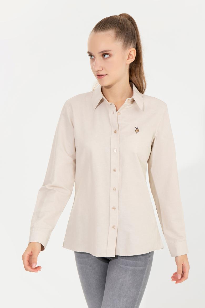 Kadın Camel Uzun Kollu Basic Gömlek - 50256672029