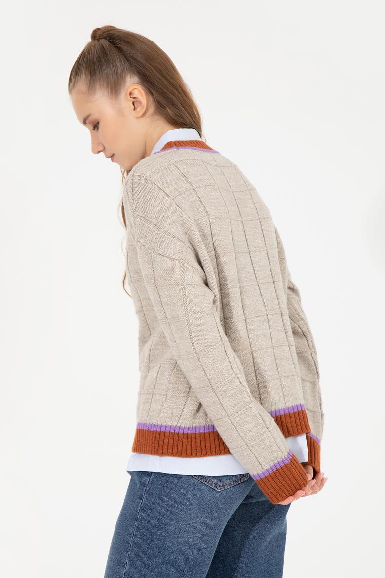 Kadın Taş Melanj Triko Hırka - 50256624021