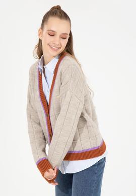 Kadın Taş Melanj Triko Hırka - 50256624021