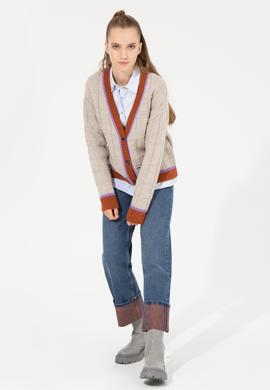 Kadın Taş Melanj Triko Hırka - 50256624021