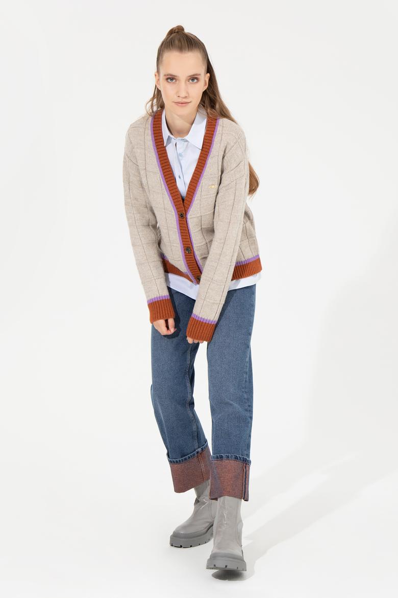 Kadın Taş Melanj Triko Hırka - 50256624021