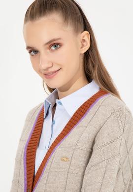 Kadın Taş Melanj Triko Hırka - 50256624021