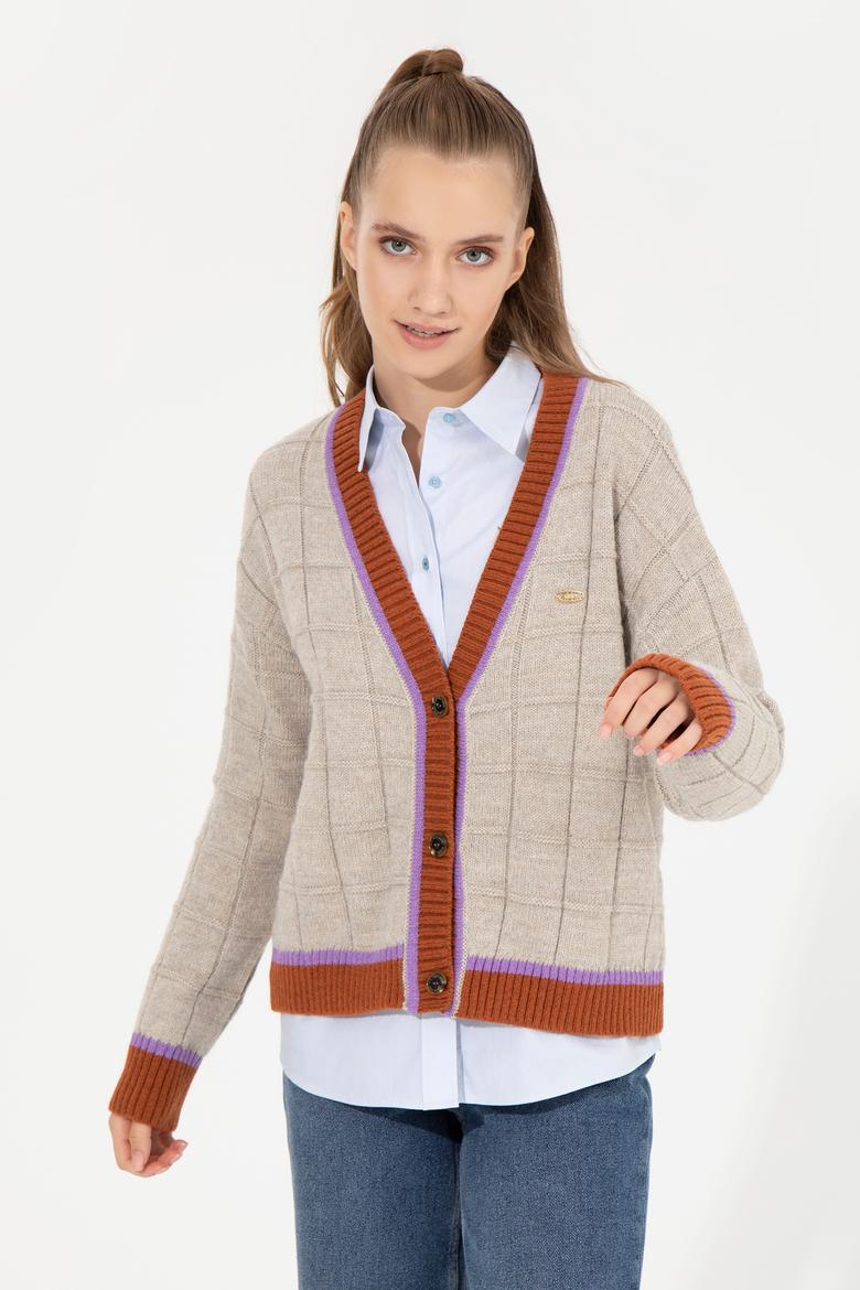 Kadın Taş Melanj Triko Hırka - 50256624021