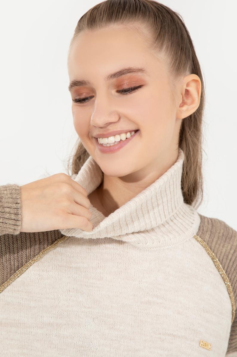 Kadın Krem Melanj Kazak