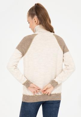 Kadın Krem Melanj Kazak - 50252221028