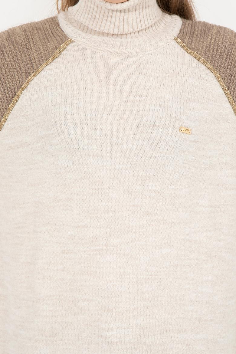 Kadın Krem Melanj Kazak - 50252221028