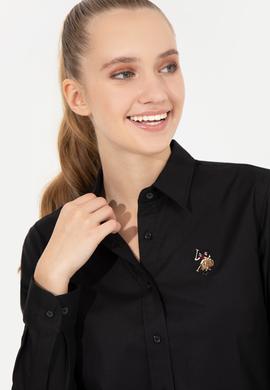 Kadın Siyah Uzun Kollu Basic Gömlek - 50254249054