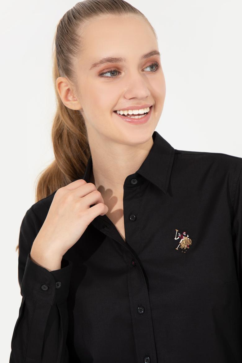 Kadın Siyah Uzun Kollu Basic Gömlek