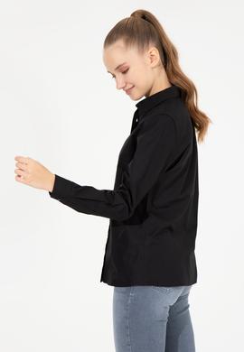 Kadın Siyah Uzun Kollu Basic Gömlek - 50254249054