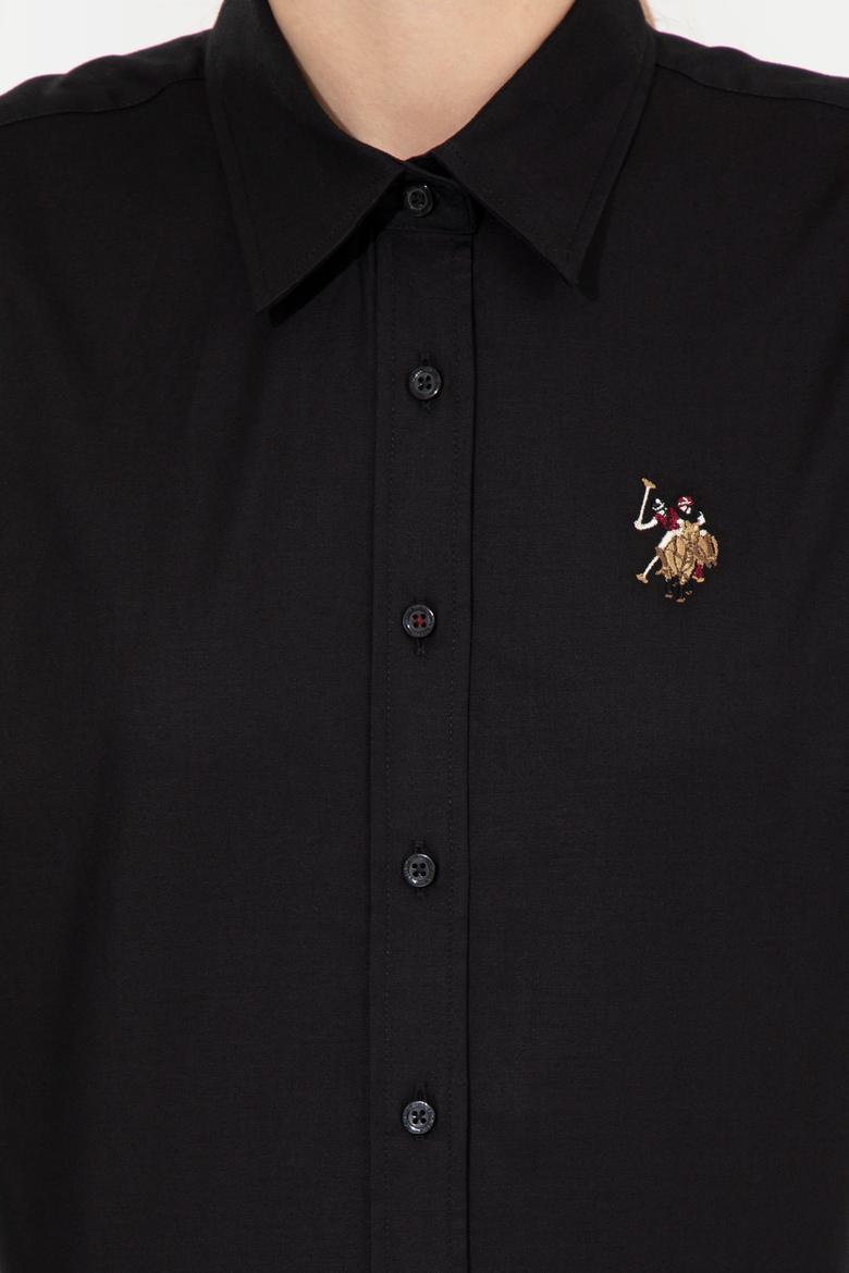 Kadın Siyah Uzun Kollu Basic Gömlek - 50254249054