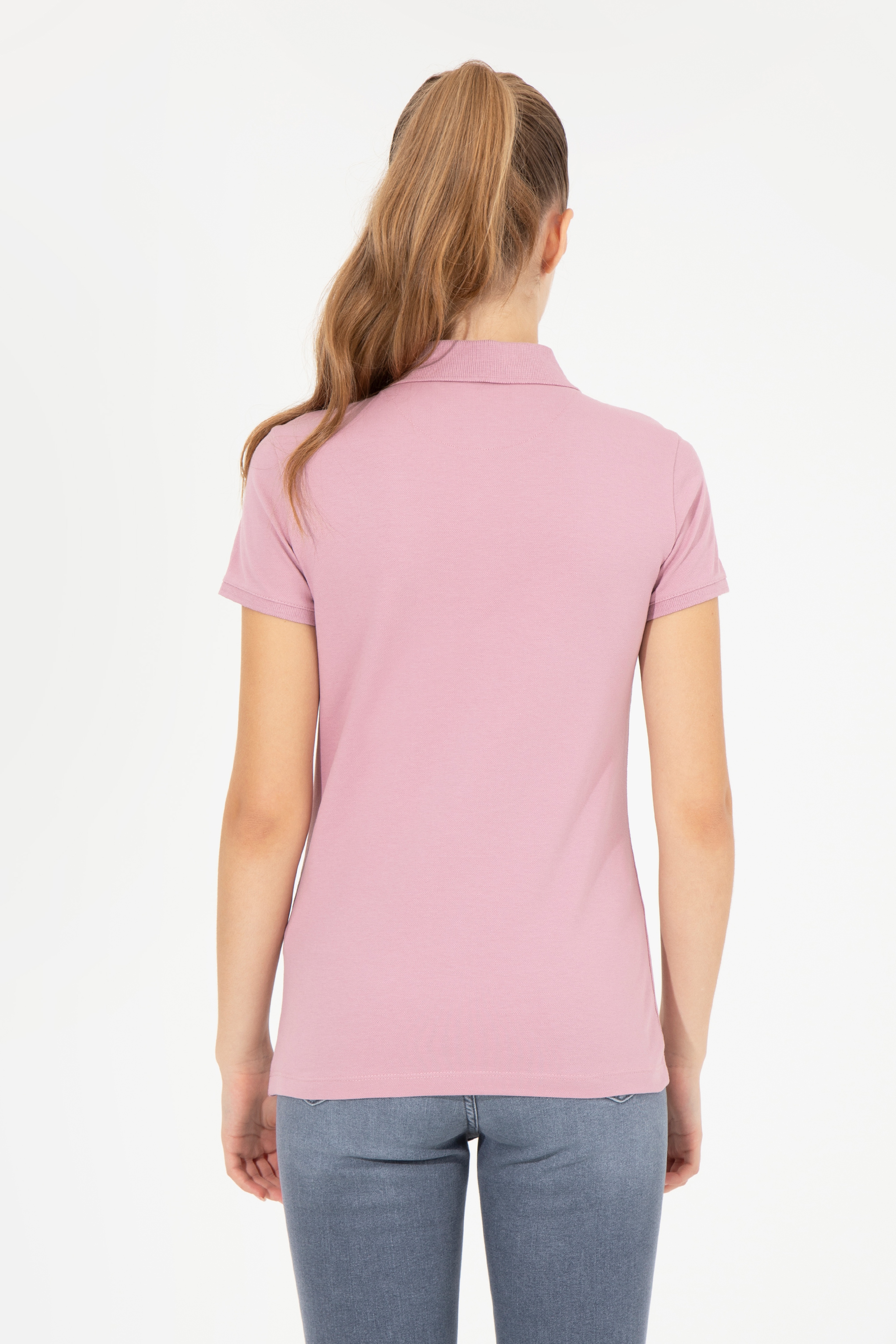 Kadın Manolya Basic Polo Yaka Tişört - Image 5