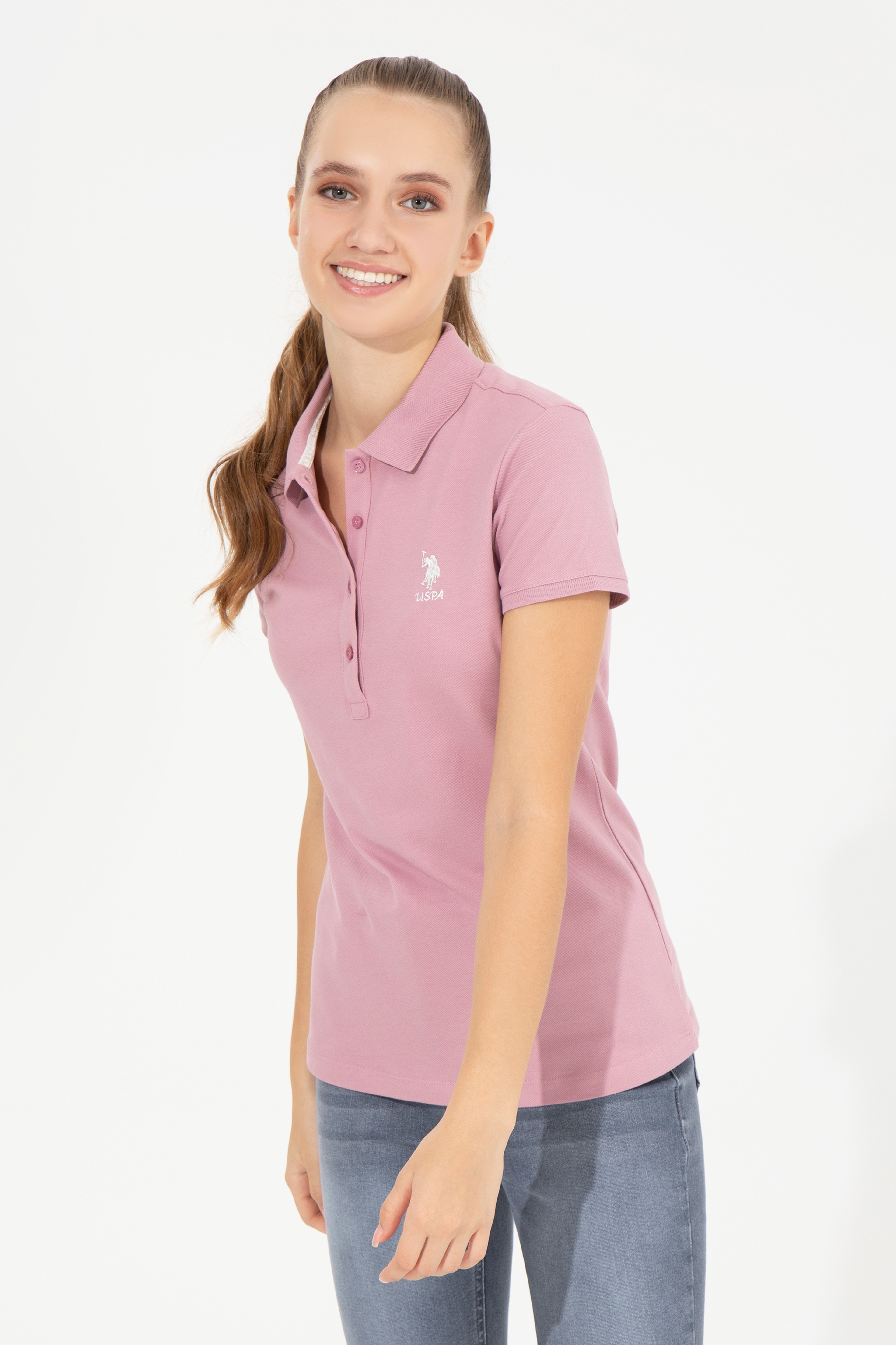 Kadın Manolya Basic Polo Yaka Tişört - Image 3