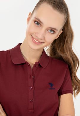 Kadın Vİşne Basic Polo Yaka Tişört - 50256287070