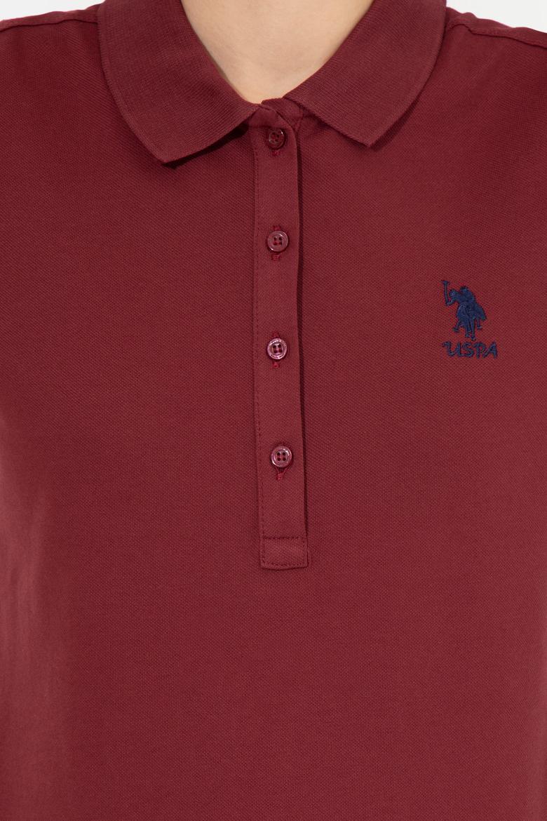 Kadın Vİşne Basic Polo Yaka Tişört - 50256287070