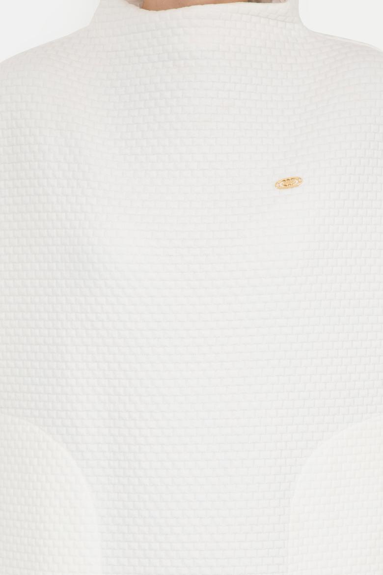 Kadın Ekru Bisiklet Yaka Örme Elbise - 50256491005