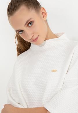 Kadın Ekru Bisiklet Yaka Örme Elbise - 50256491005