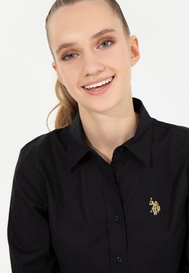 Kadın Siyah Uzun Kollu Basic Gömlek - 50256970045