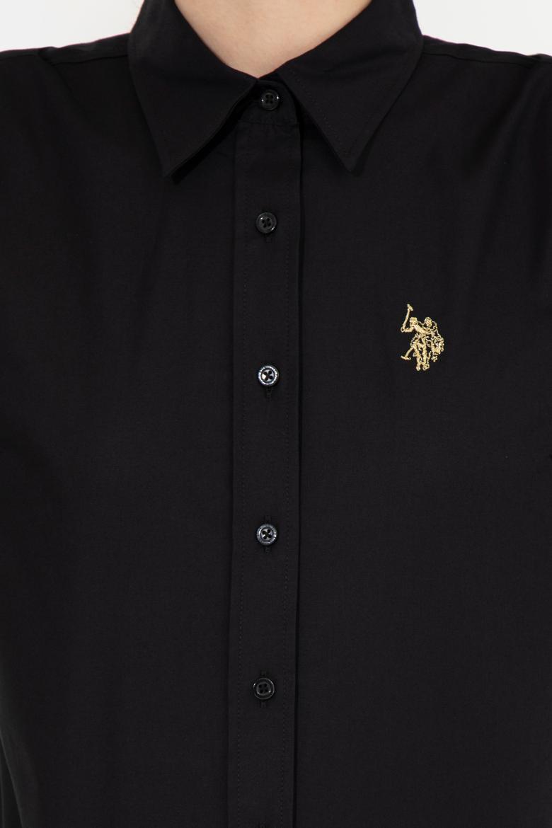 Kadın Siyah Uzun Kollu Basic Gömlek - 50256970045