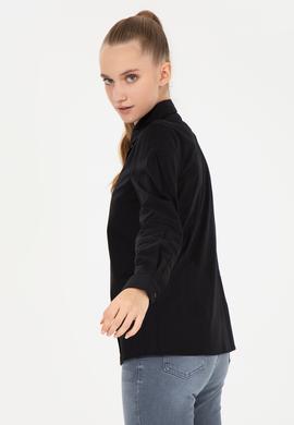 Kadın Siyah Uzun Kollu Basic Gömlek - 50256970045