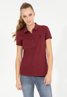 Kadın Vİşne Basic Polo Yaka Tişört - 50256287070