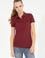 Kadın Vİşne Basic Polo Yaka Tişört