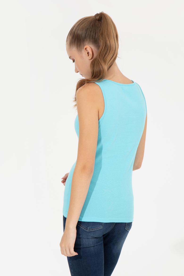 Kadın Turkuaz Basic Tişört - 50246321078