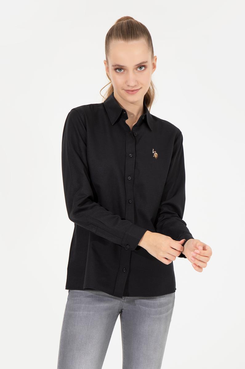 Kadın Siyah Uzun Kollu Basic Gömlek