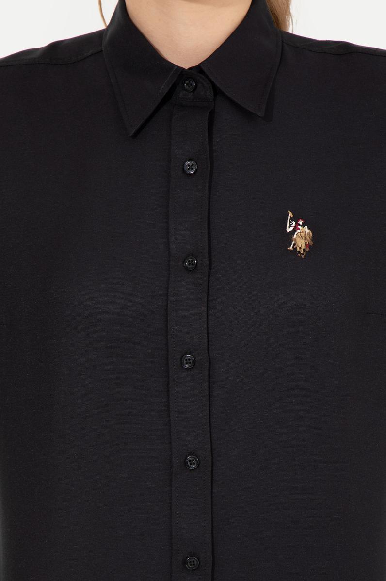 Kadın Siyah Uzun Kollu Basic Gömlek