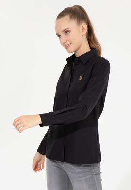 Kadın Siyah Uzun Kollu Basic Gömlek - 50256672058