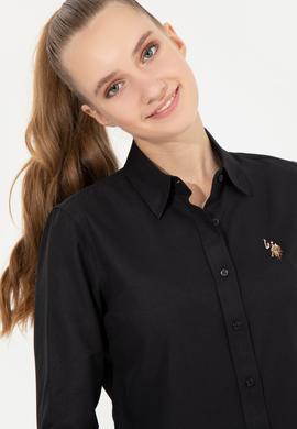 Kadın Siyah Uzun Kollu Basic Gömlek - 50256672058