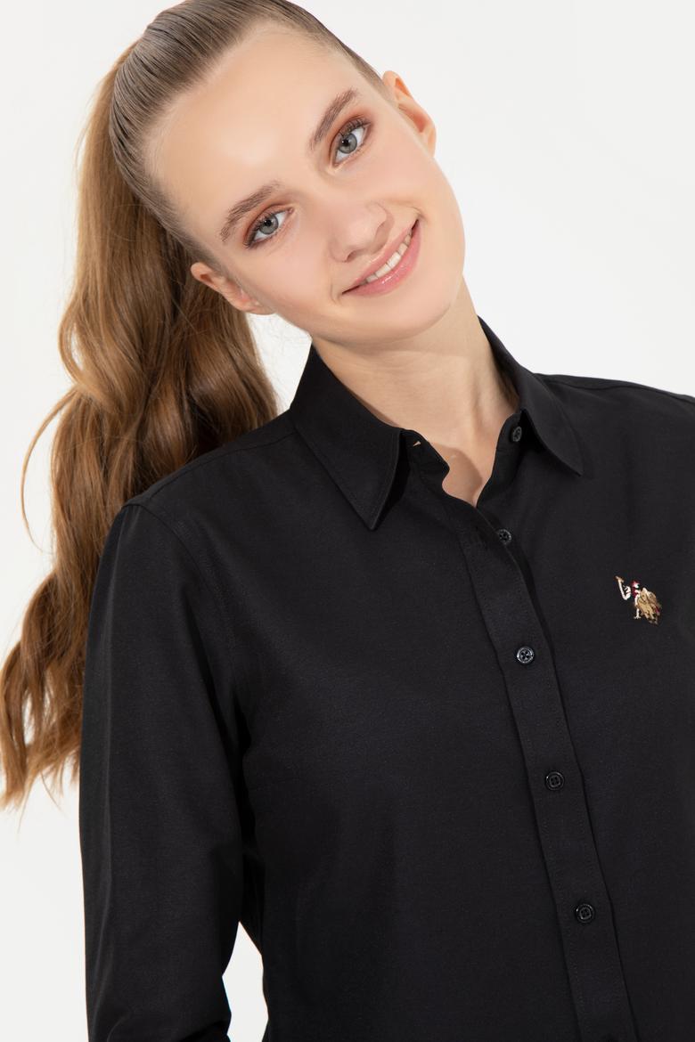 Kadın Siyah Uzun Kollu Basic Gömlek - 50256672058