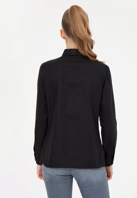 Kadın Siyah Uzun Kollu Basic Gömlek - 50256640027