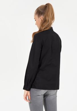 Kadın Siyah Uzun Kollu Basic Gömlek - 50256672058