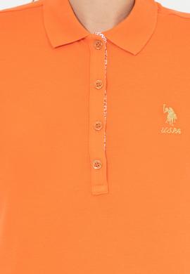 Kadın Turuncu Basic Polo Yaka Tişört - 50248993076