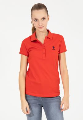 Kadın Kırmızı Basic Polo Yaka Tişört - 50256287009