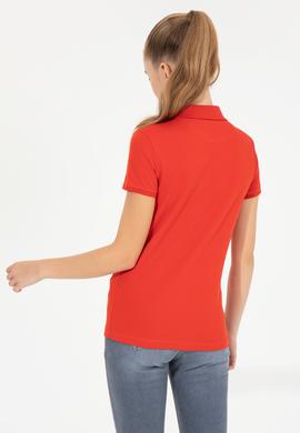 Kadın Kırmızı Basic Polo Yaka Tişört - 50256287009