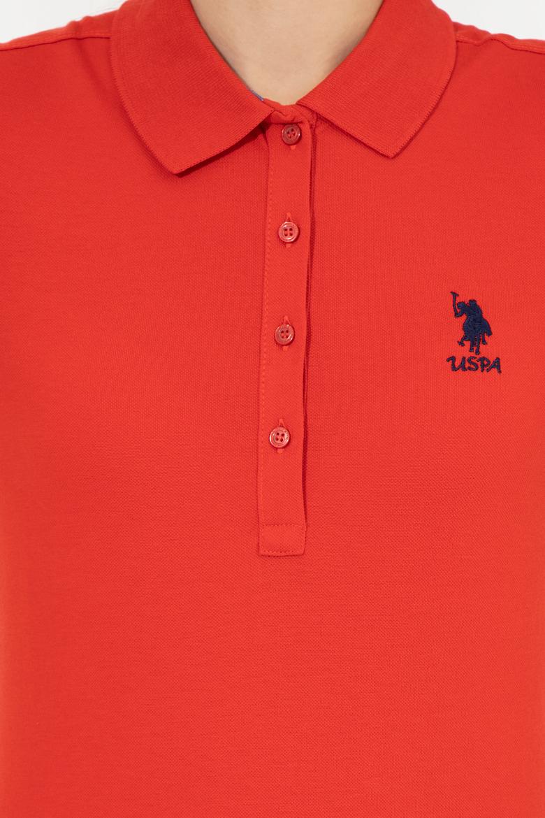 Kadın Kırmızı Basic Polo Yaka Tişört - 50256287009