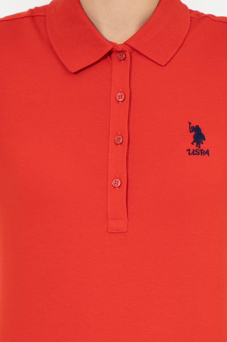 Kadın Kırmızı Basic Polo Yaka Tişört