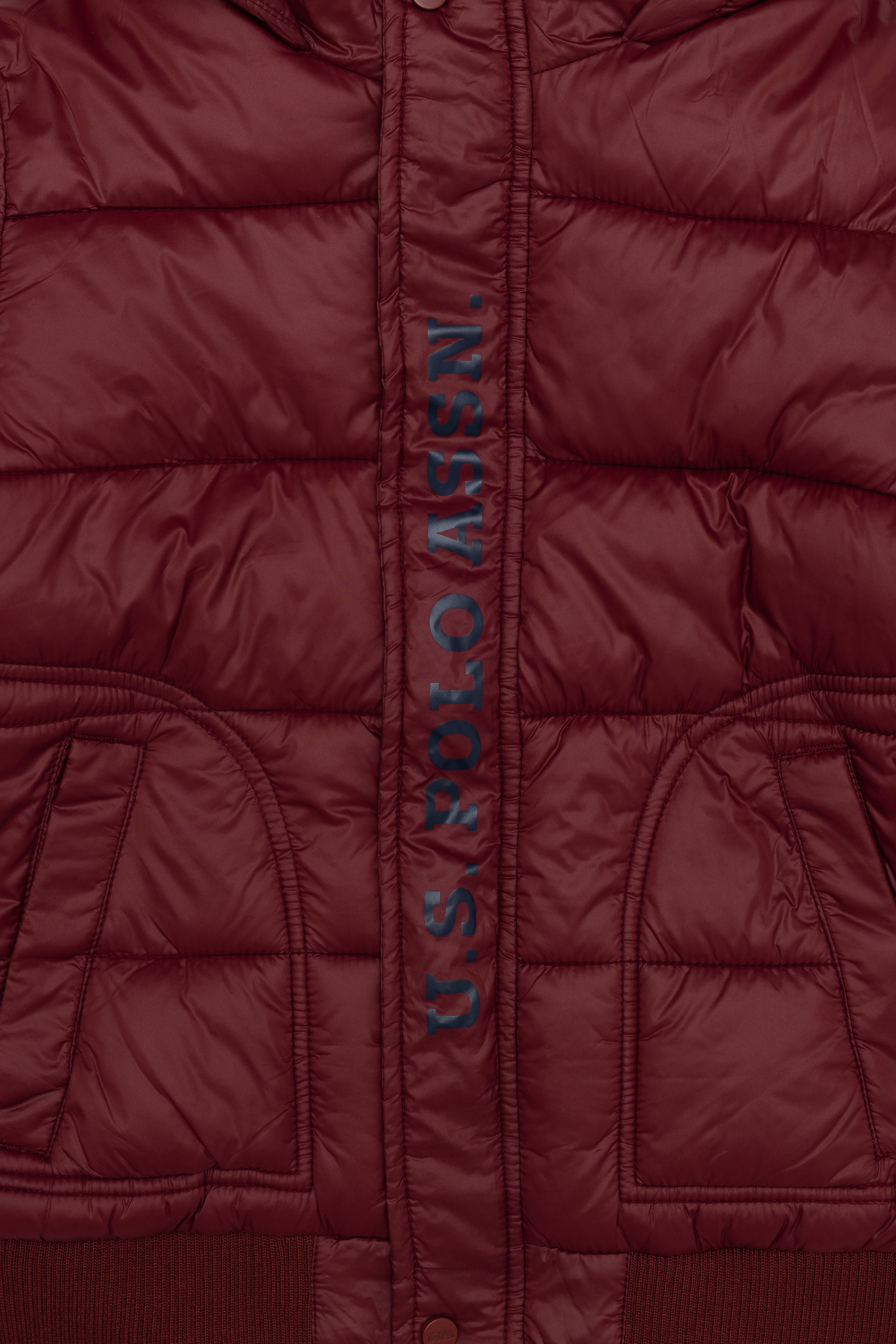 Erkek Çocuk Bordo Kapüşonlu Mont - Image 3